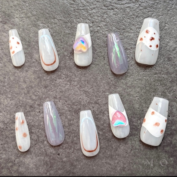 Cow anime nail, acrylic and press on nails, fake nails - Picture 3 of 3